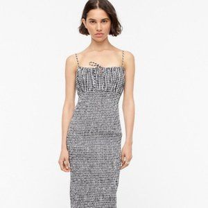 J Crew Smocked Bodycon Gingham Dress